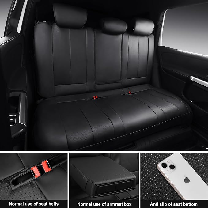 Universal Faux Leather Seat Covers — Full Set — Black