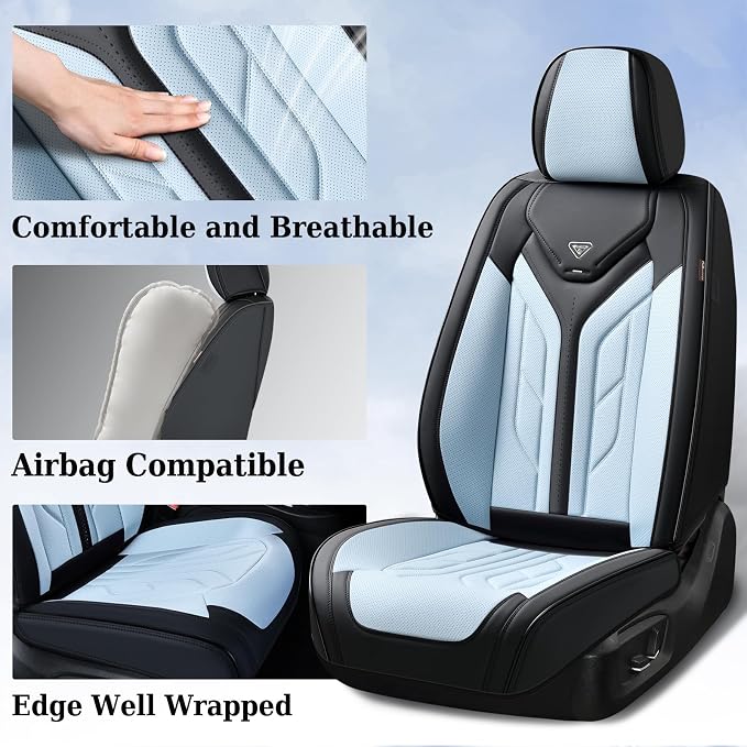 Universal Seat Covers — Full Set — Black / Blue