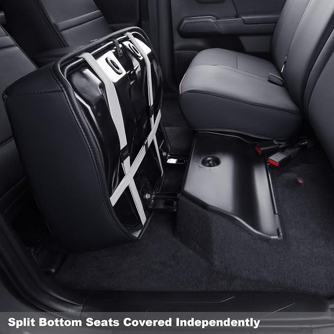 Faux Leather Seat Covers for Toyota Tacoma — Black / Red