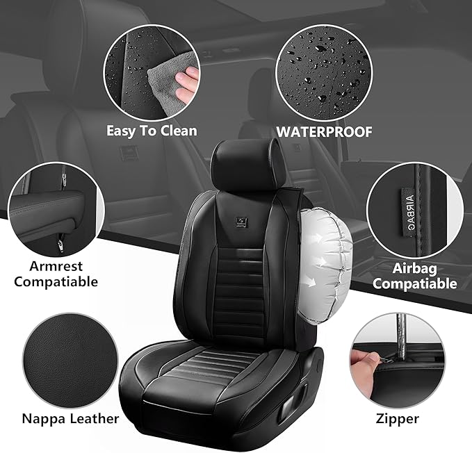 Universal Seat Covers — Front Seat — Black