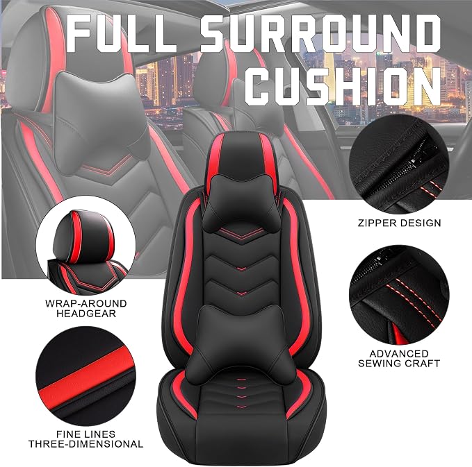 Seat Covers for Honda Civic — Black / Red