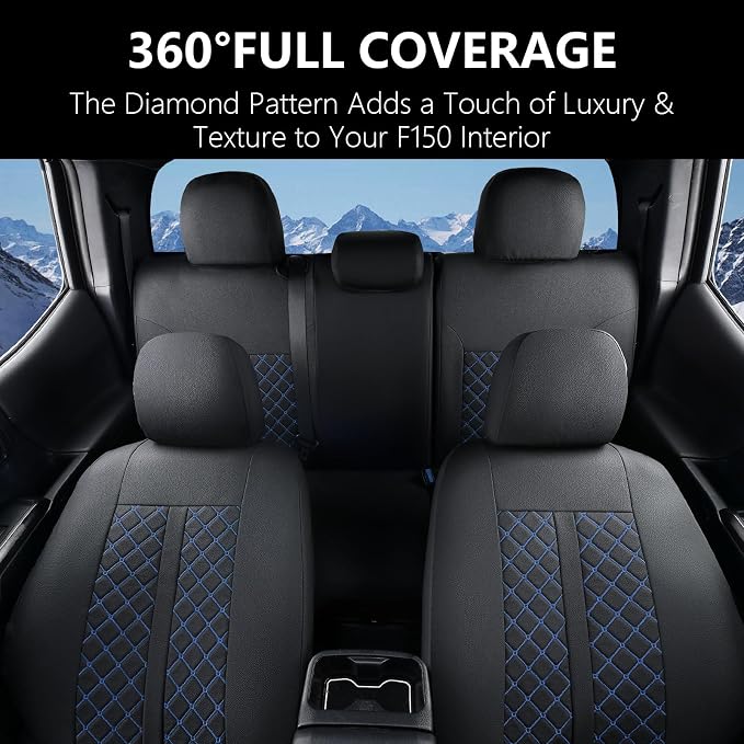 Seat Covers for Toyota Tacoma — Full Set — Black / Blue