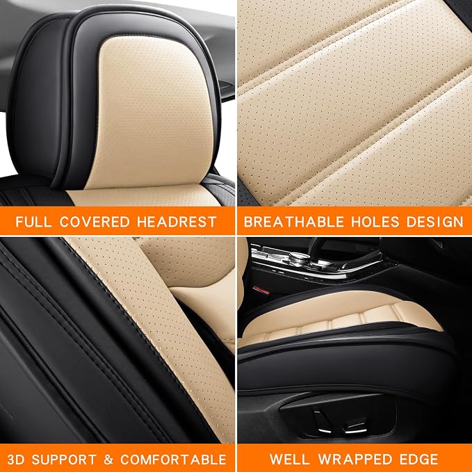 Universal Seat Covers — Full Set — Brown / Beige