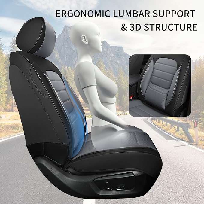 Universal Seat Covers — Full Set — Black / Gray