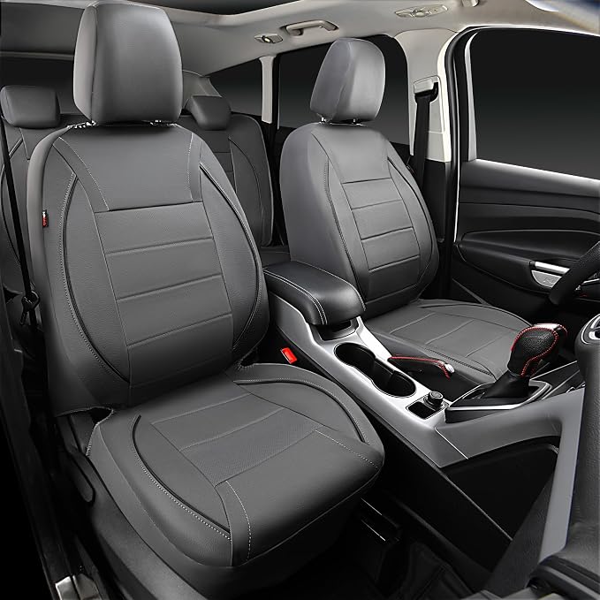 Universal Faux Leather Seat Covers — Full Set — Gray