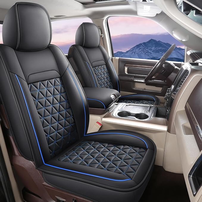 Seat Covers for Multiple Vehicles — Front Seat — Black / Blue