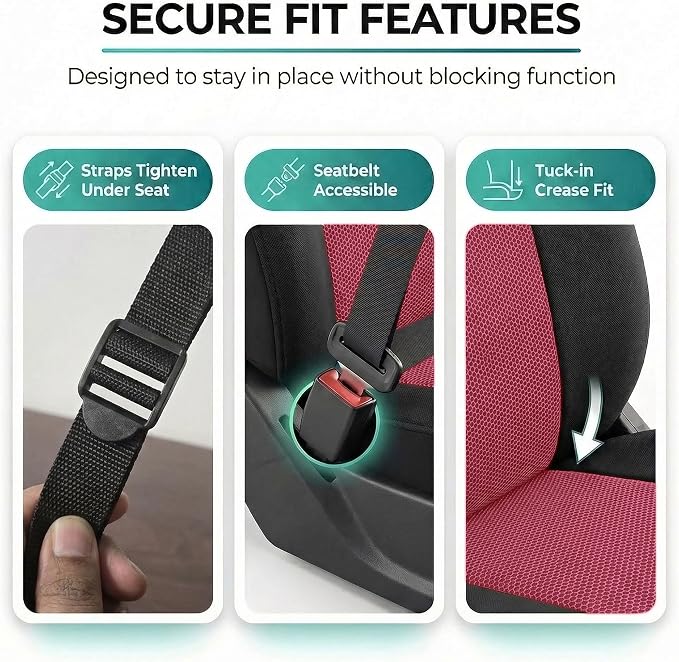 Universal Fabric Seat Covers — Front Seat — Burgundy