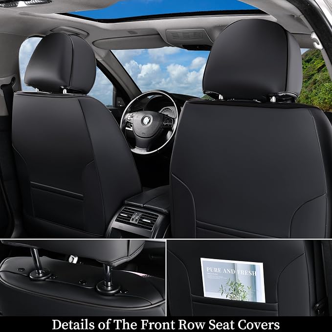 Universal Faux Leather Seat Covers — Full Set — Pink