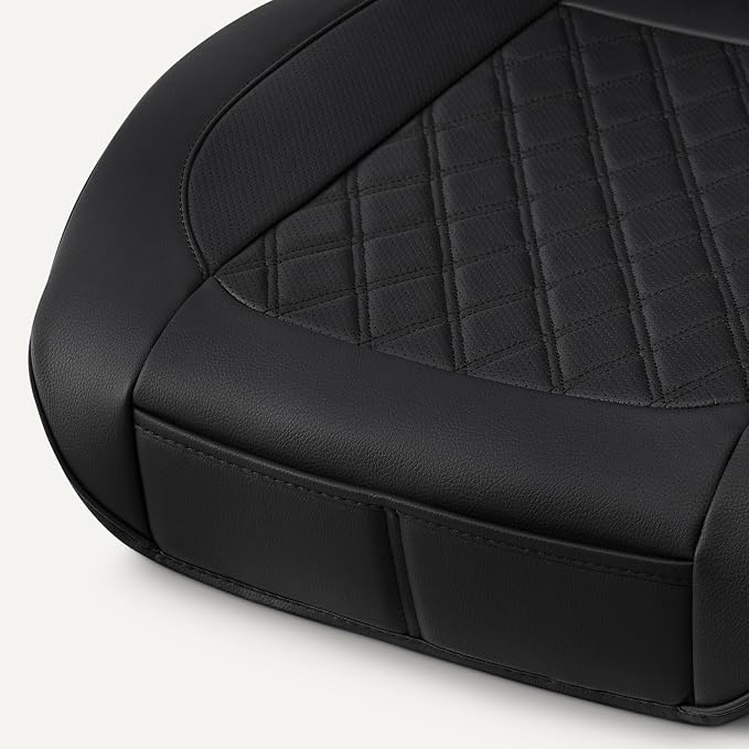 Universal Faux Leather Seat Covers — Front Seat — Black