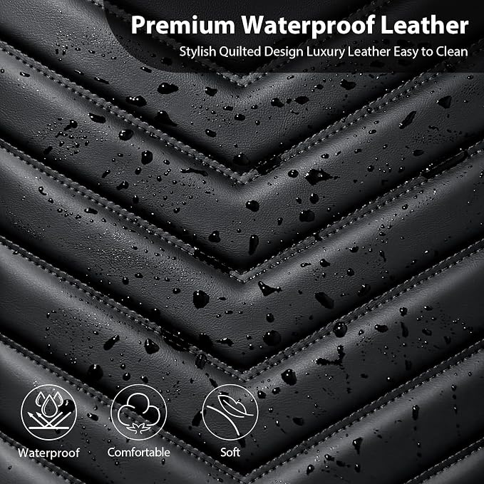 Universal Faux Leather Seat Covers — Front Seat — Black
