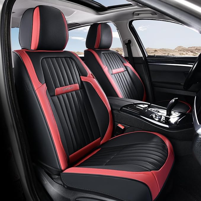 Universal Seat Covers — Full Set — Red / Black