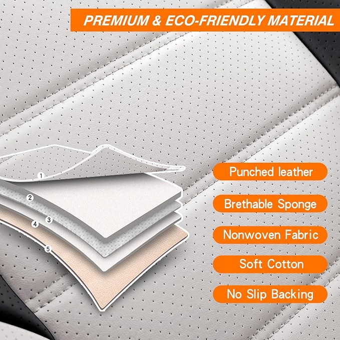 Universal Seat Covers — Full Set — Black / White