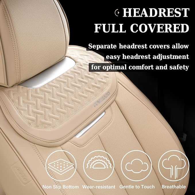Universal Seat Covers — Front Seat — Beige