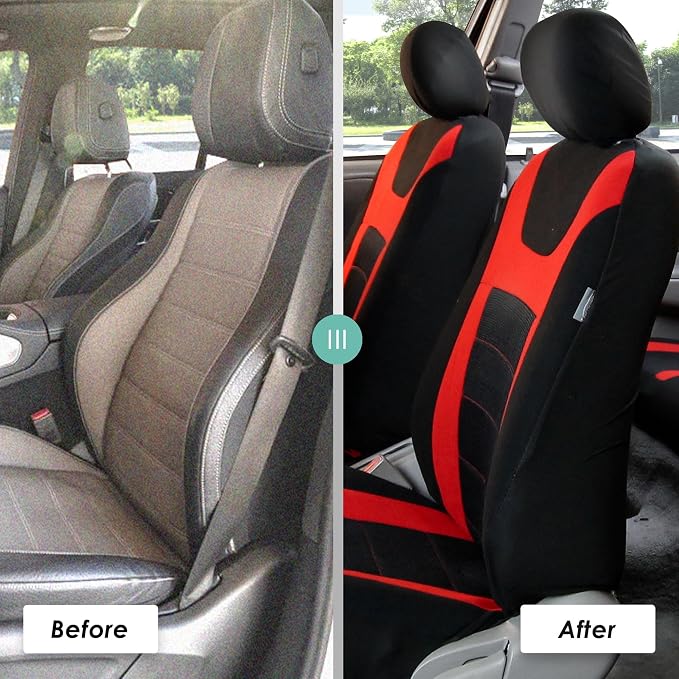 Universal Seat Covers — Front Seat — Red / Black
