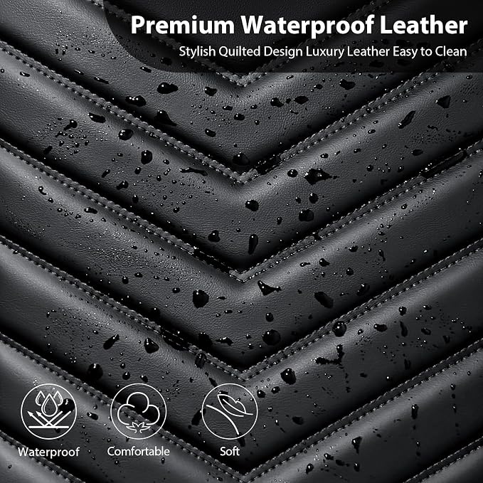 Universal Faux Leather Seat Covers — Full Set — Black