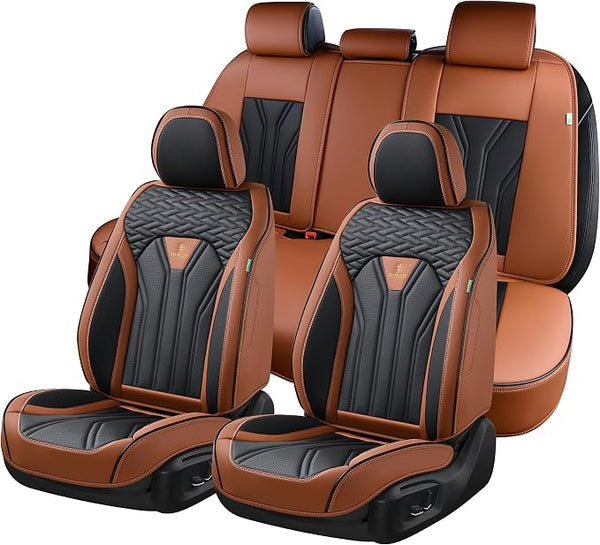 Universal Seat Covers — Full Set — Brown / Black