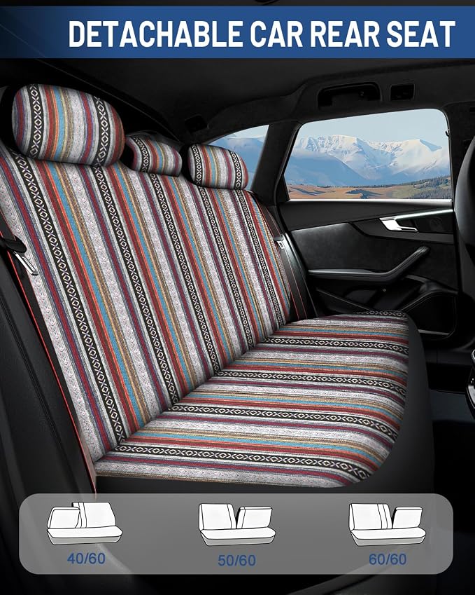 Fabric Car Seat Covers — Front Seat — Red