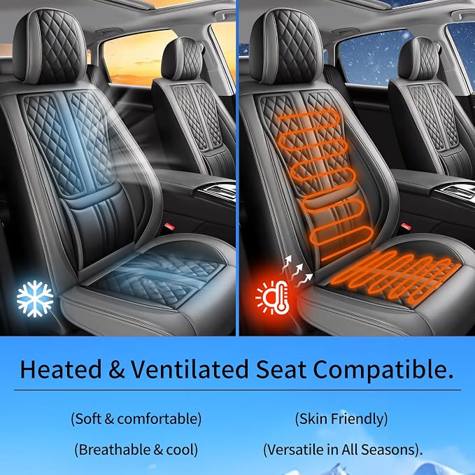 Seat Covers for Nissan Leaf — Front Seat — Gray
