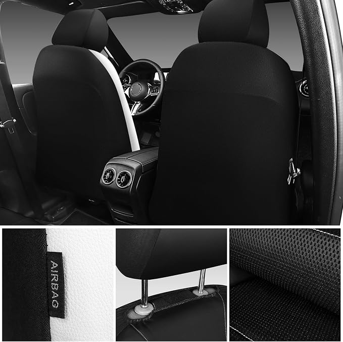 Universal Seat Covers — Front Seat — Black / White