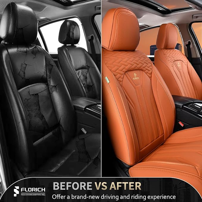Universal Seat Covers — Front Seat — Orange