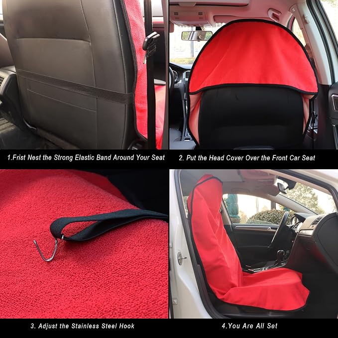 Car Seat Covers — Front Seat — Red
