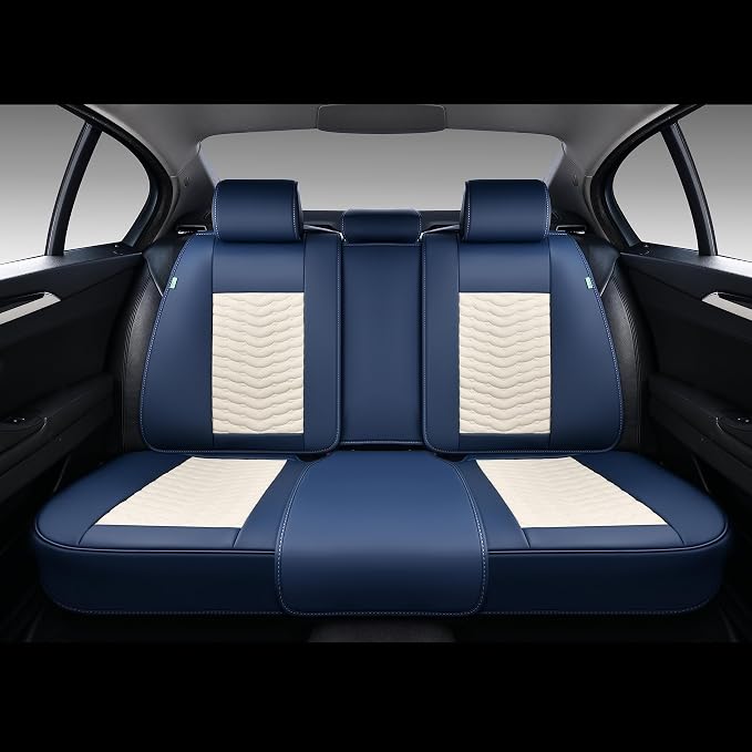 Universal Seat Covers — Full Set — Blue / White