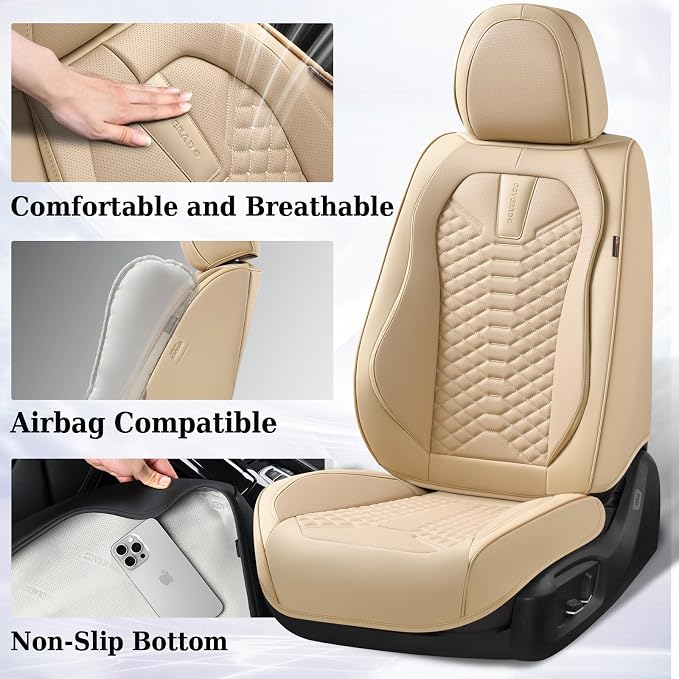 Universal Seat Covers — Full Set — Beige
