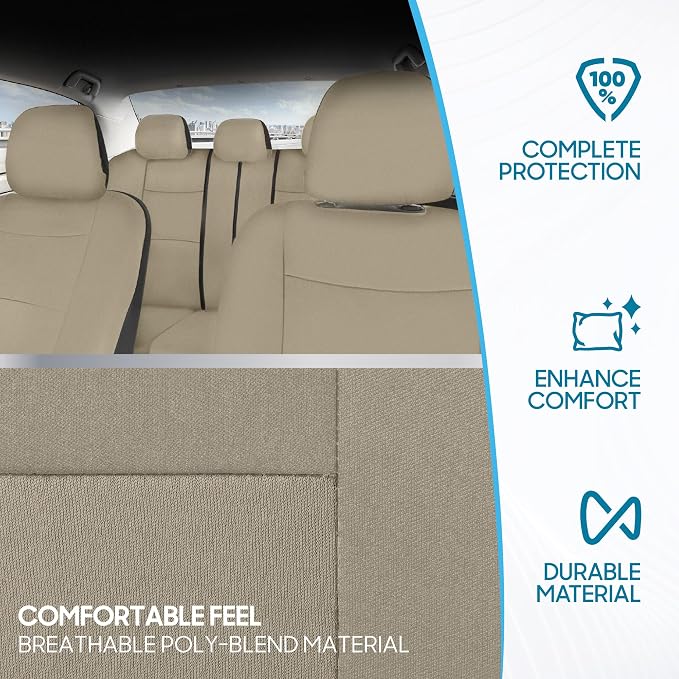 Car Seat Covers — Full Set — Beige
