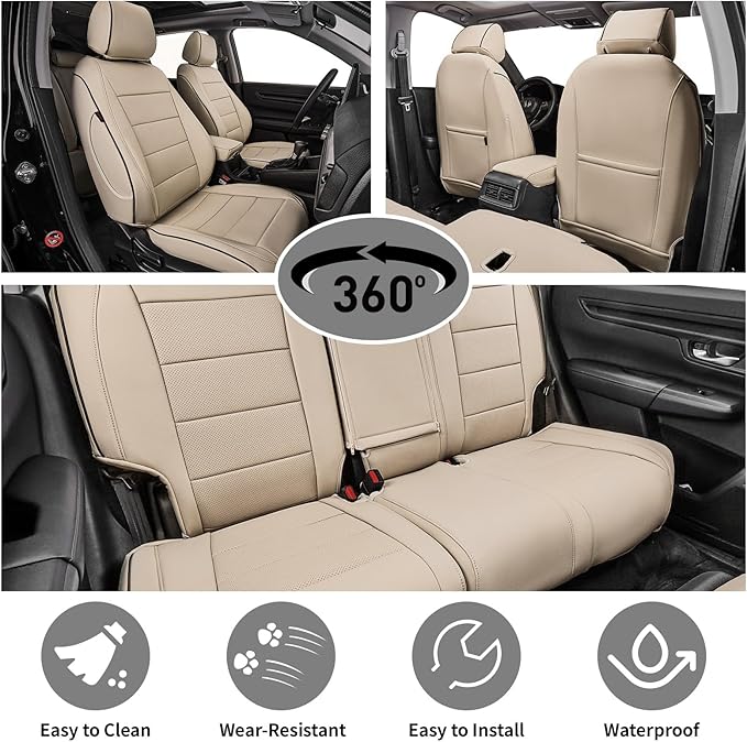 Faux Leather Seat Covers for Honda CR-V — Full Set — Beige