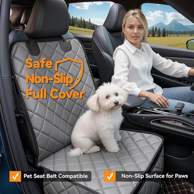 Pet Car Seat Protector — Front Seat — Gray