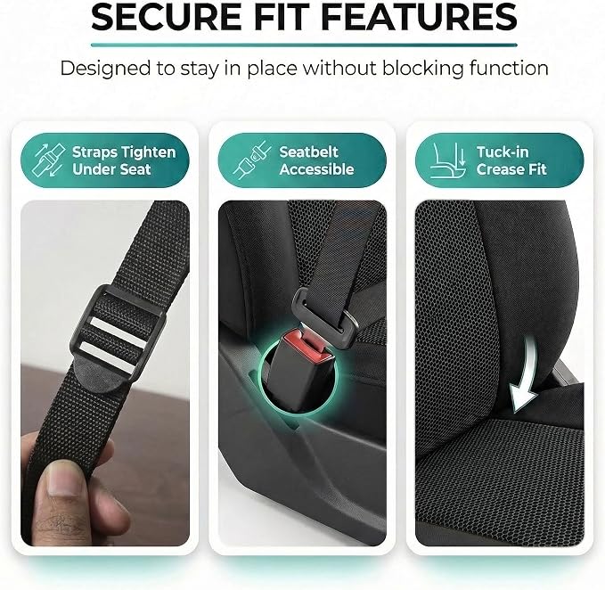 Universal Fabric Seat Covers — Front Seat — Black