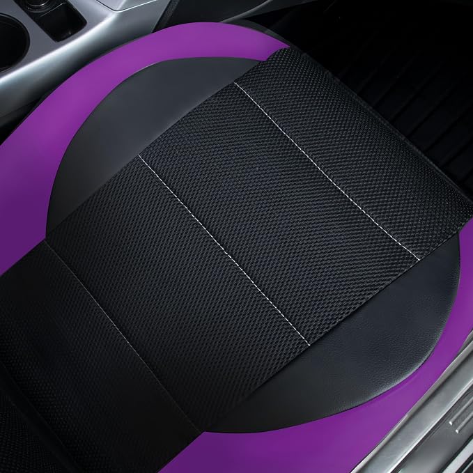 Universal Seat Covers — Full Set — Black / Purple
