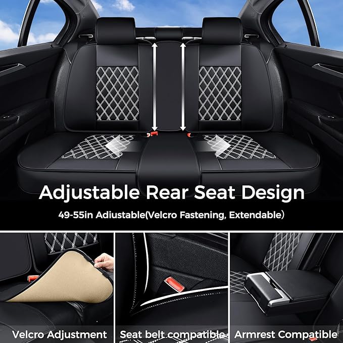 Universal Seat Covers — Black / White