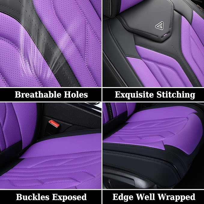 Universal Seat Covers — Front Seat — Black / Purple