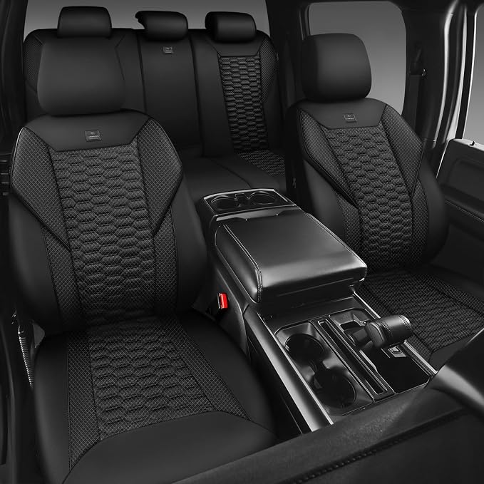 Universal Faux Leather Seat Covers — Full Set — Black