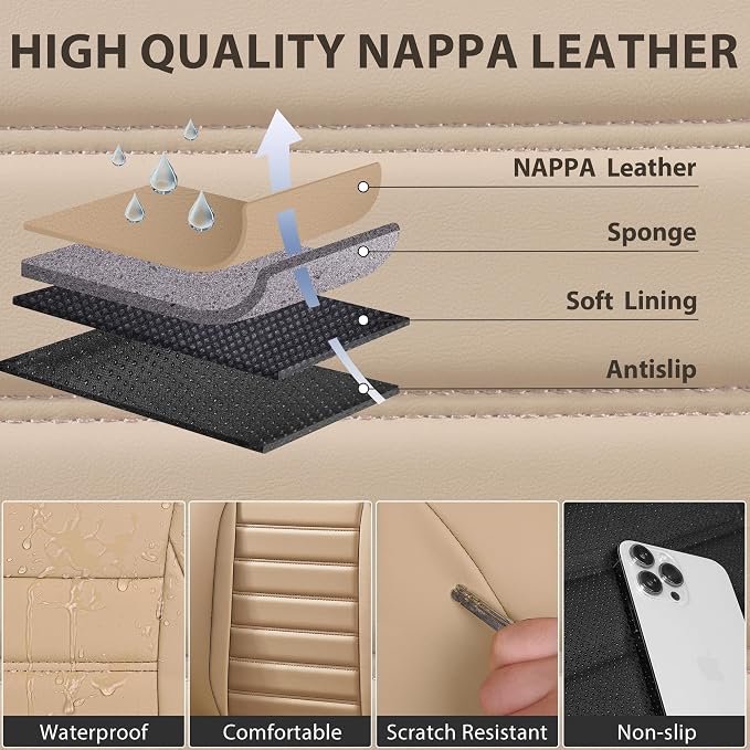 Universal Seat Covers — Full Set — Beige
