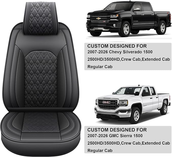Seat Covers for Chevrolet Silverado / GMC Sierra — Front Seat — Black