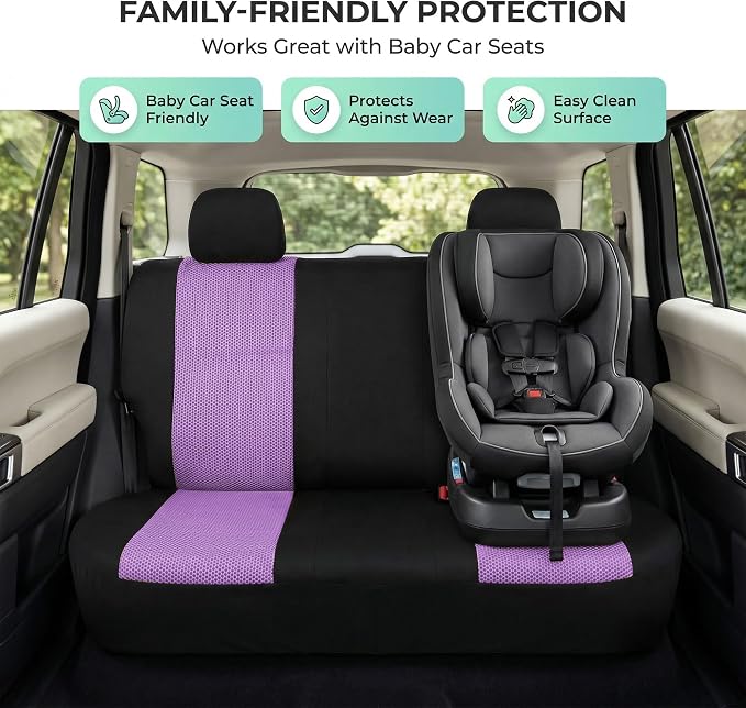 Universal Fabric Seat Covers — Purple
