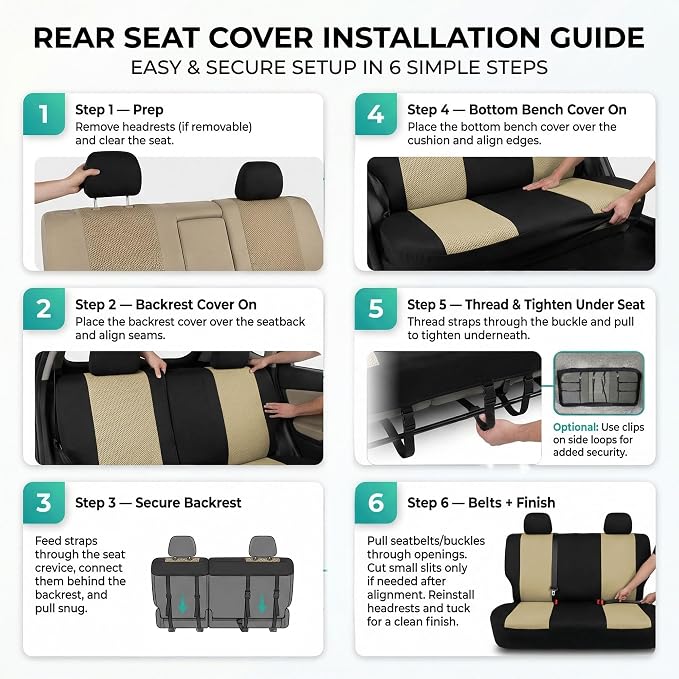 Universal Fabric Seat Covers — Beige