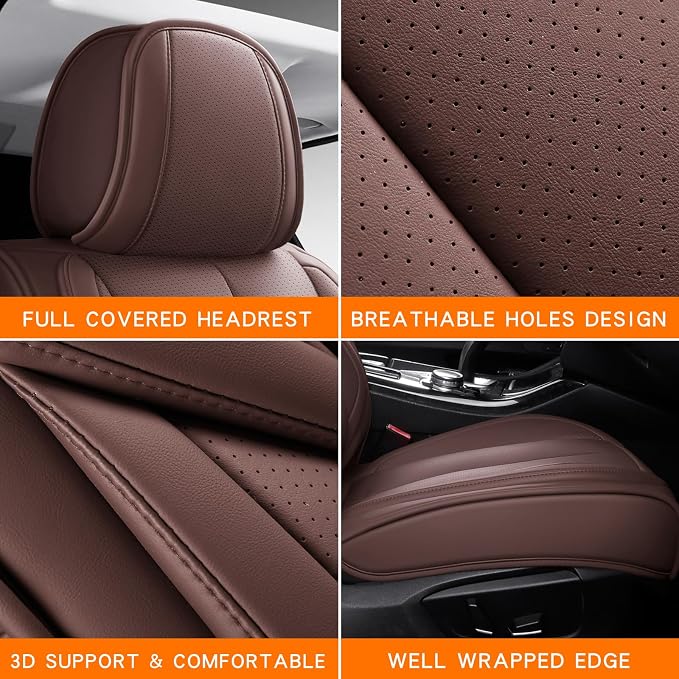 Universal Seat Covers — Full Set — Brown