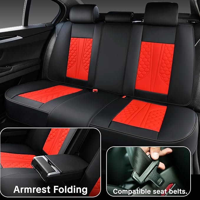 Universal Seat Covers — Full Set — Red