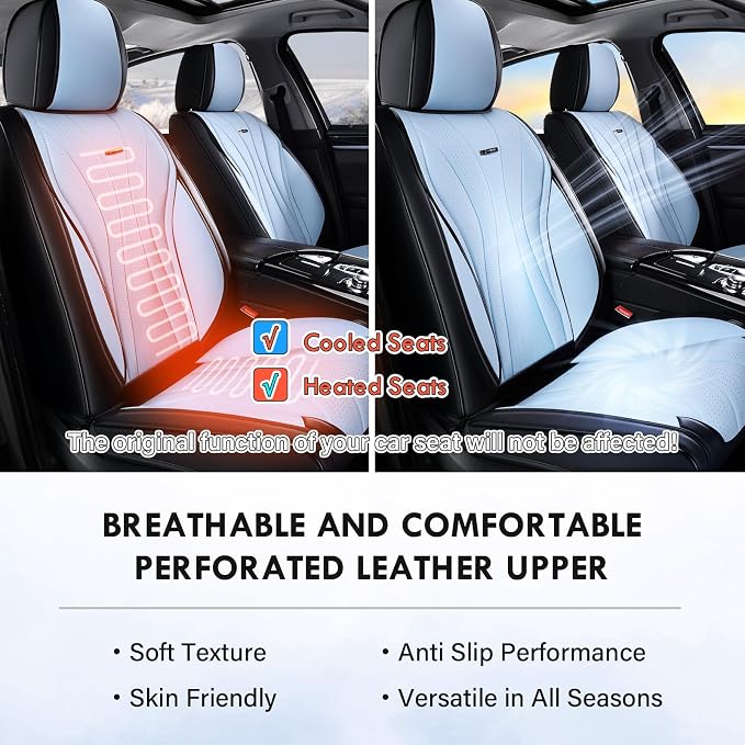 Universal Seat Covers — Front Seat — Black / Blue