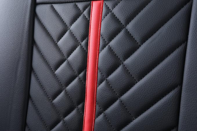 Seat Covers for Toyota Tacoma — Rear Seat — Black / Red