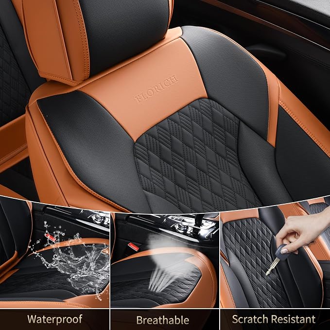Universal Seat Covers — Full Set — Brown / Black