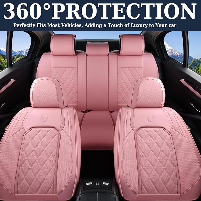 Universal Seat Covers — Full Set — Pink