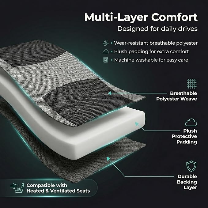 Universal Fabric Seat Covers — Front Seat — Gray