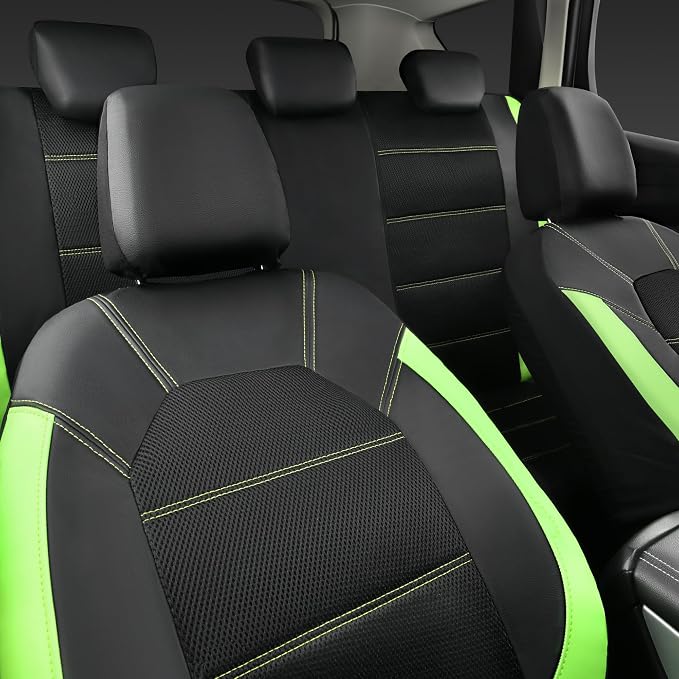 Universal Seat Covers — Full Set — Green / Black
