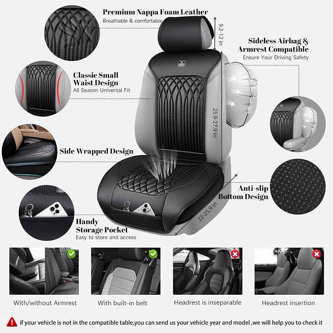 Universal Seat Covers — Front Seat — Black