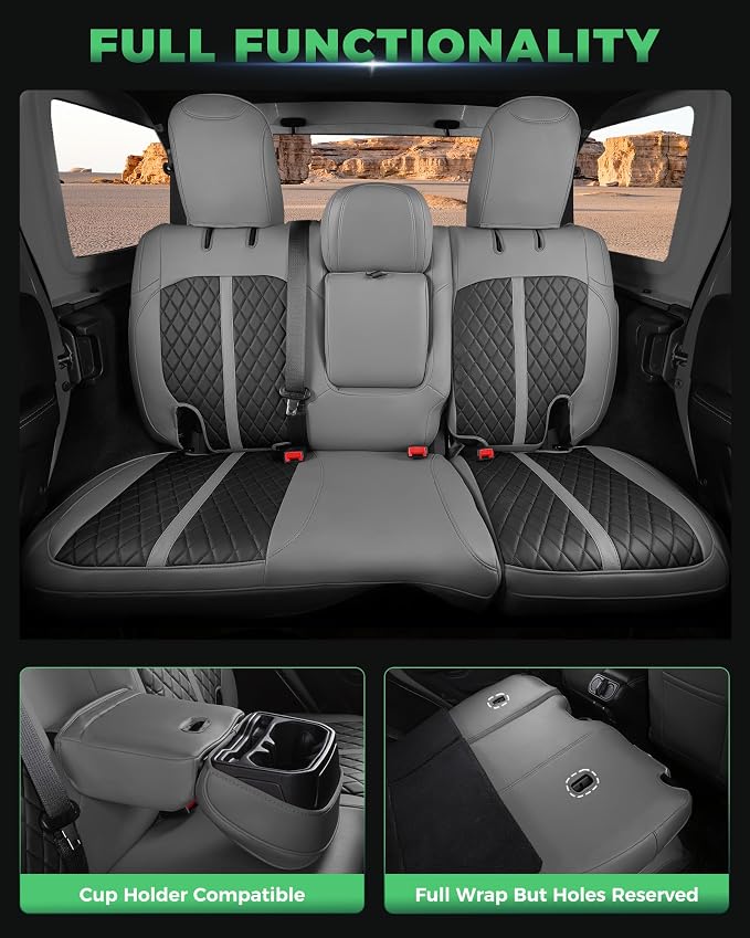 Seat Covers for Jeep Wrangler — Full Set — Gray / Black