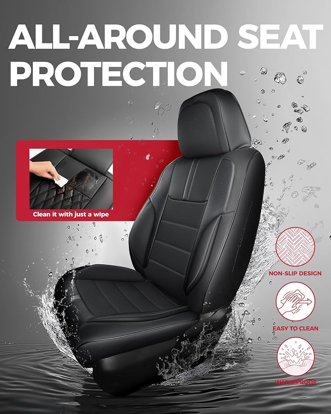 Universal Faux Leather Seat Covers — Front Seat